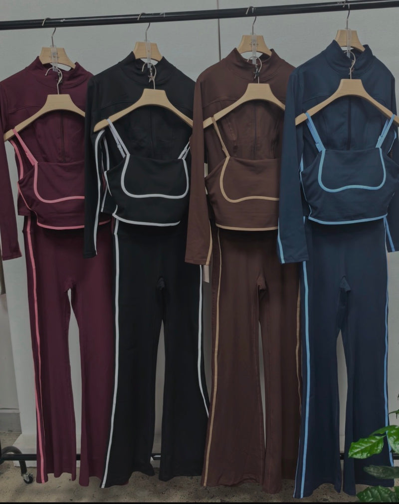 On Track 3- Piece Pant Set (Navy)