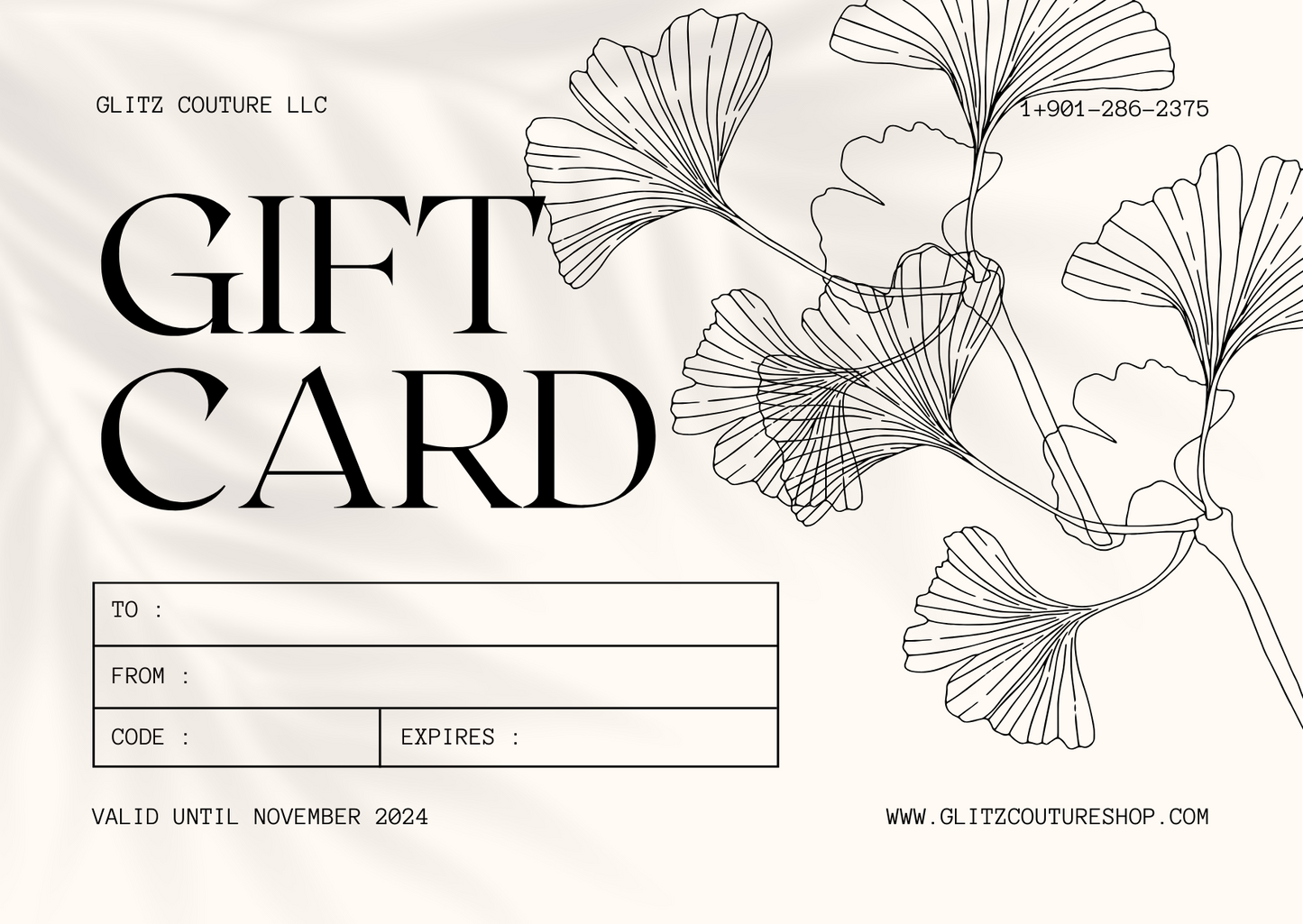 Glitz Couture Boutique Gift Card