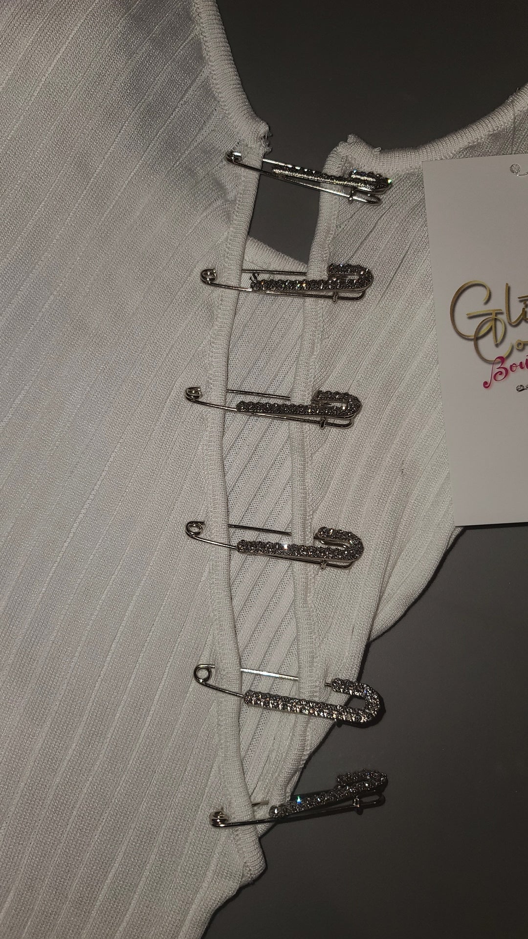 White Safety Pin Dress