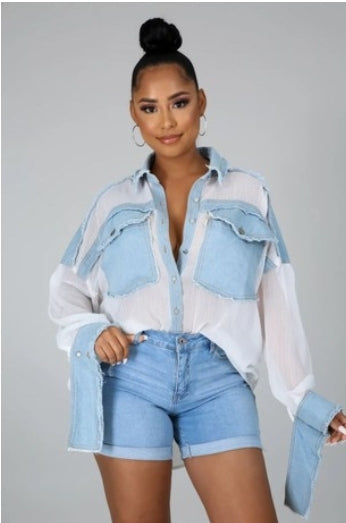 Denim Oversized Top