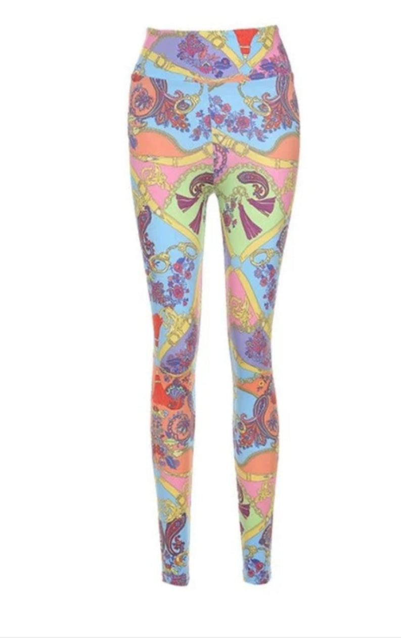 Mesh Print High Waisted Leggings